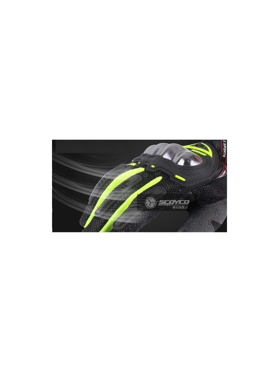 SCOYCO MC44 KARBON YEŞİL MOTOSİKLET ELDİVENİ